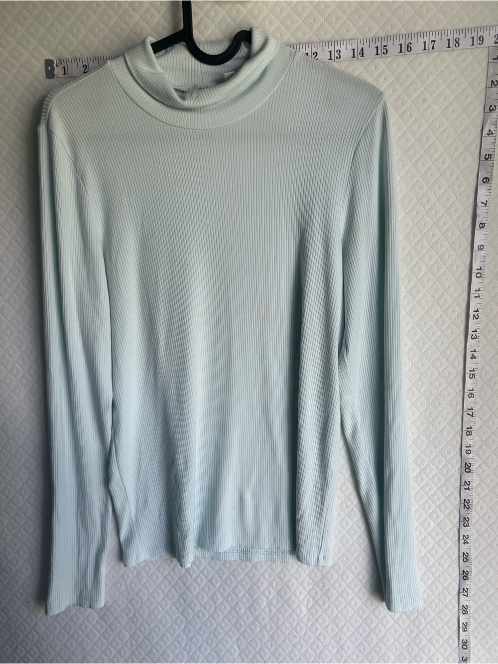 Wilfred Aritzia Ribbed Mock Neck Long Sleeve Top Mint Green Size L